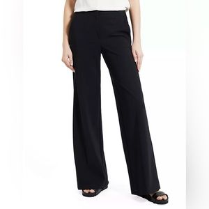 Theory Emory  Wool Blend Wide Leg Trousers Black size 4